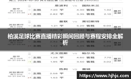 柏溪足球比赛直播精彩瞬间回顾与赛程安排全解析
